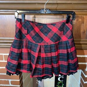 Red and Black Plaid Skirt